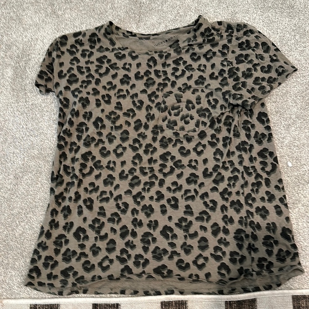 Lucky brand medium, leopard print T-shirt